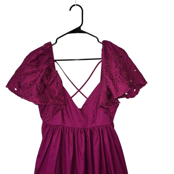 NWT Anthropologie En Saison Barnette Eyelet Puff Sleeve Maxi Dress - Picture 5 of 16